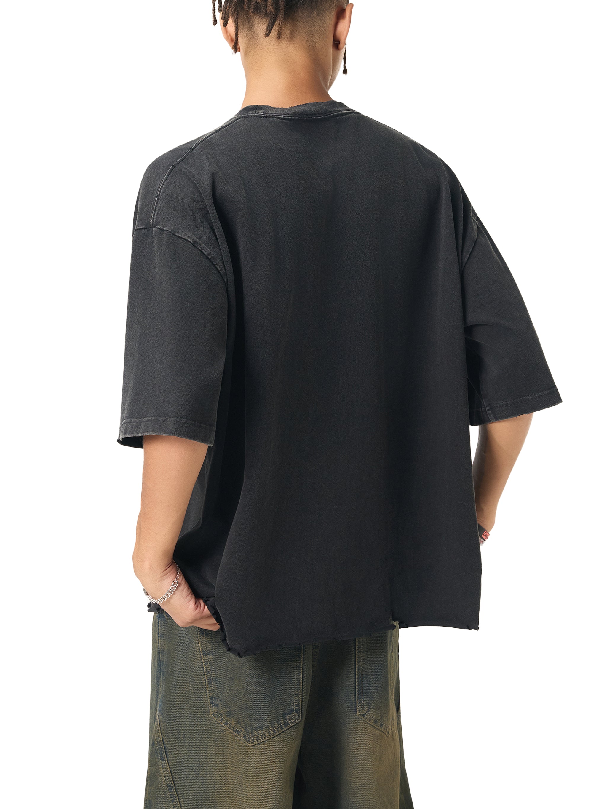 Snow Wash Raw-Hem Boxy T-shirt image 6