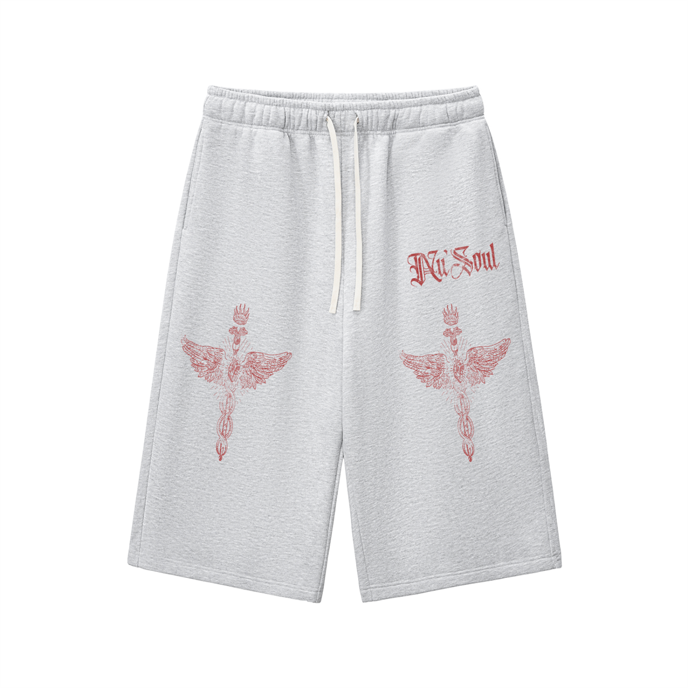 NuSoul Heather-Gray 3Quarter Shorts