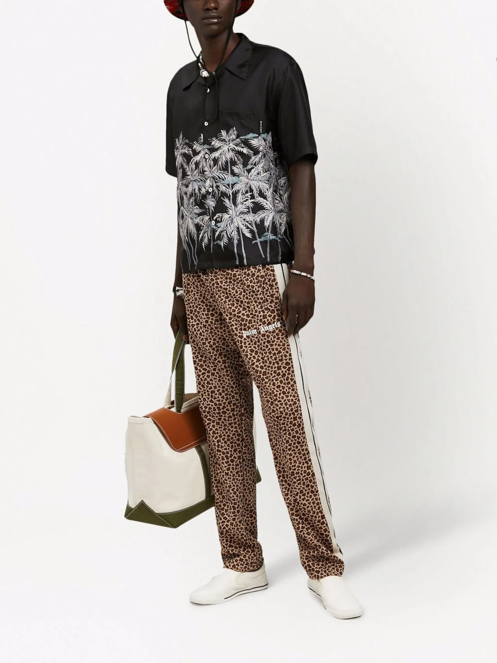 Palm Angels - Leopard print jacquard track pants