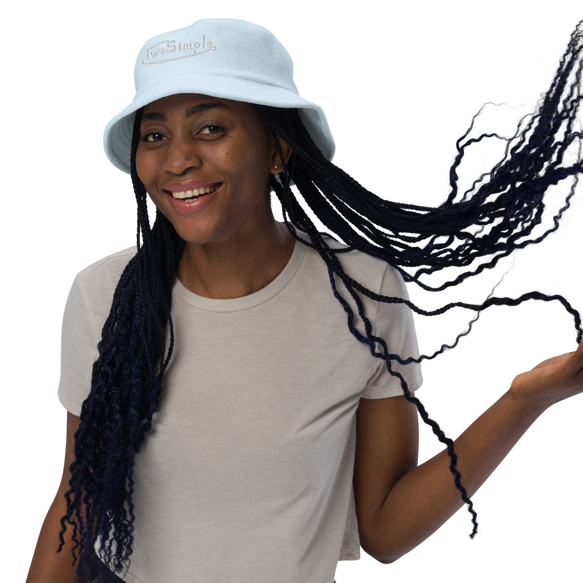 VON-DUTCH TERRY CLOTH BUCKET HAT LIGHT BLU image 2