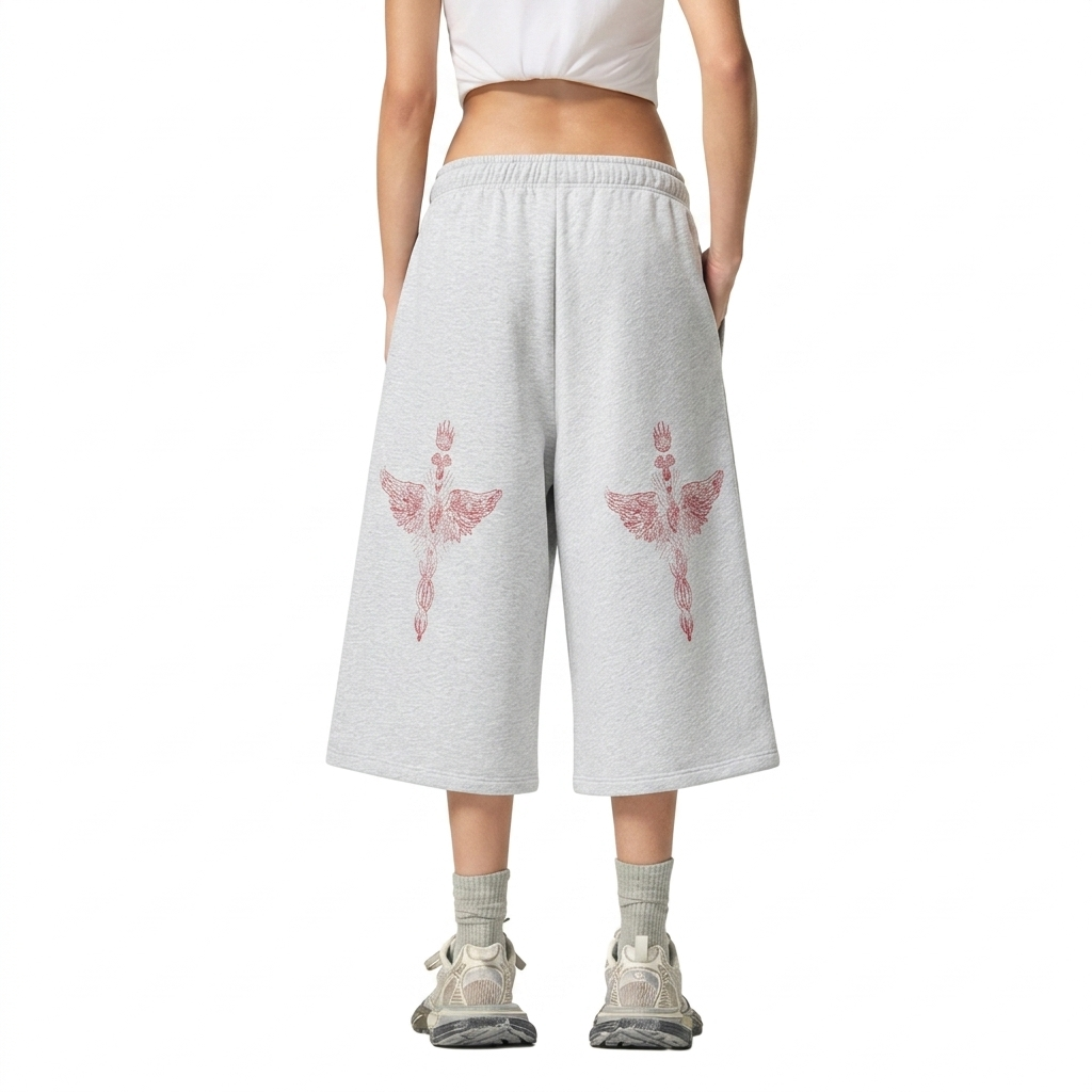 NuSoul Heather-Gray 3Quarter Shorts
