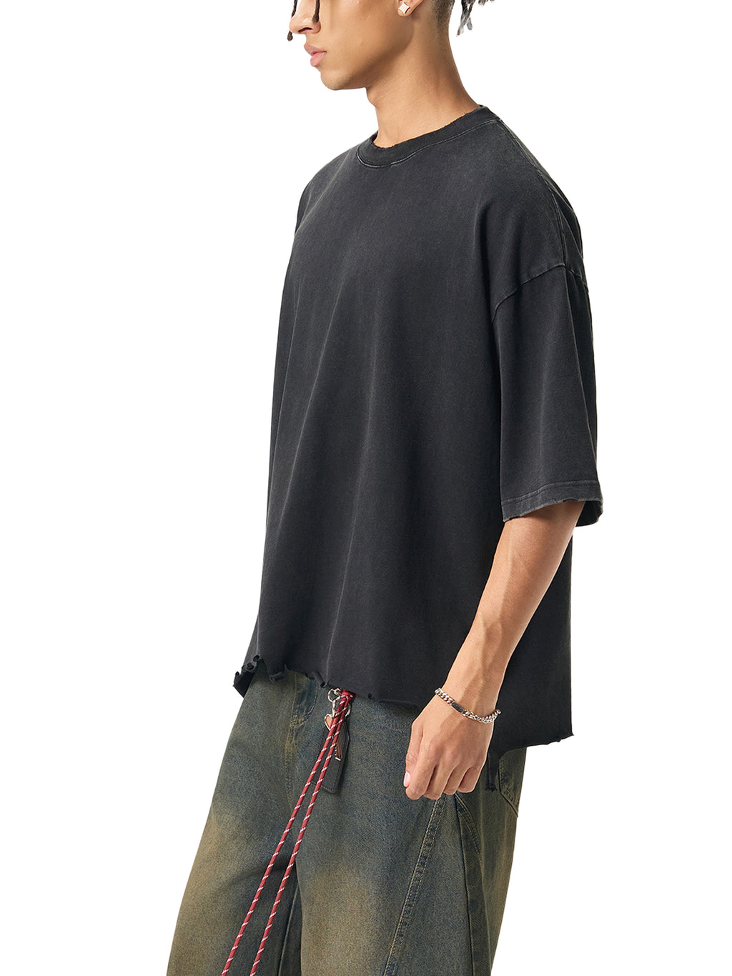 Snow Wash Raw-Hem Boxy T-shirt image 5